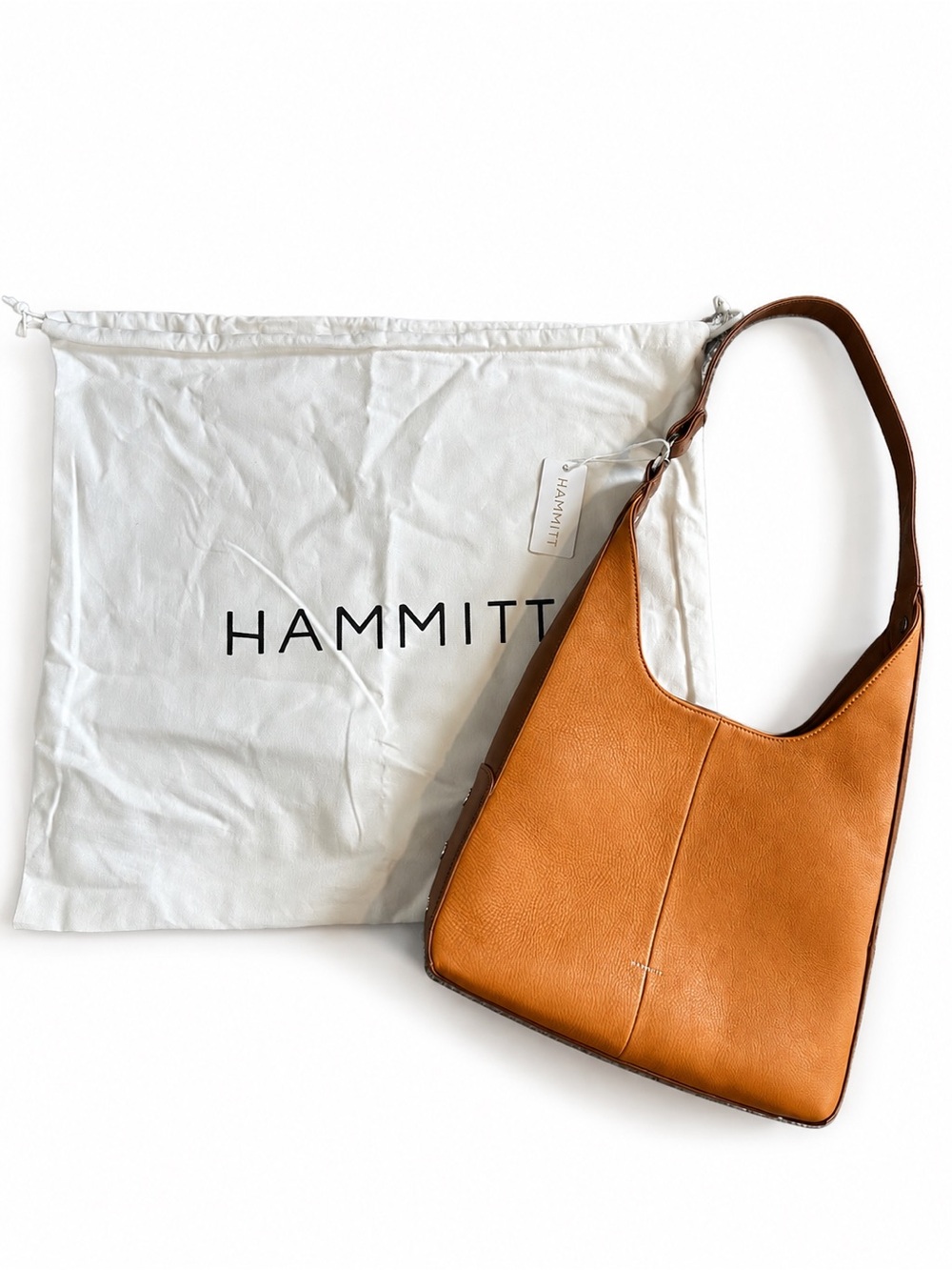 Hammitt Tim Medium Tailored Tangerine Leather Hobo Shoulder Bag NWT
